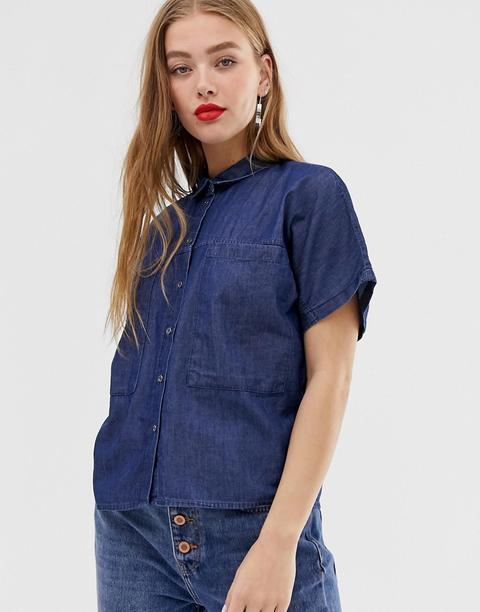 Noisy May - Camicia Di Jeans A Maniche Corte - Blu