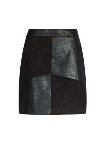 Womens Black Pu Mini Skirt, Black