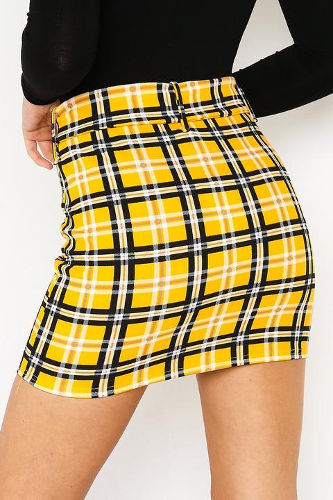 Lasula yellow 2025 tartan skirt