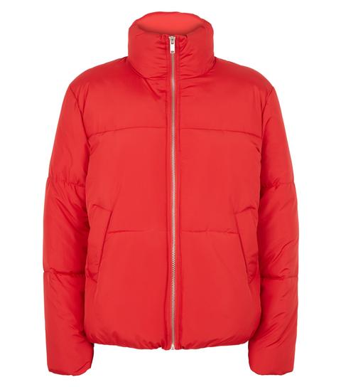 Red Boxy Puffer Jacket New Look