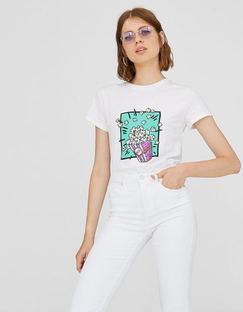 Camiseta Estampada Lentejuelas