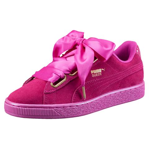 Suede Heart Satin Women's Trainers