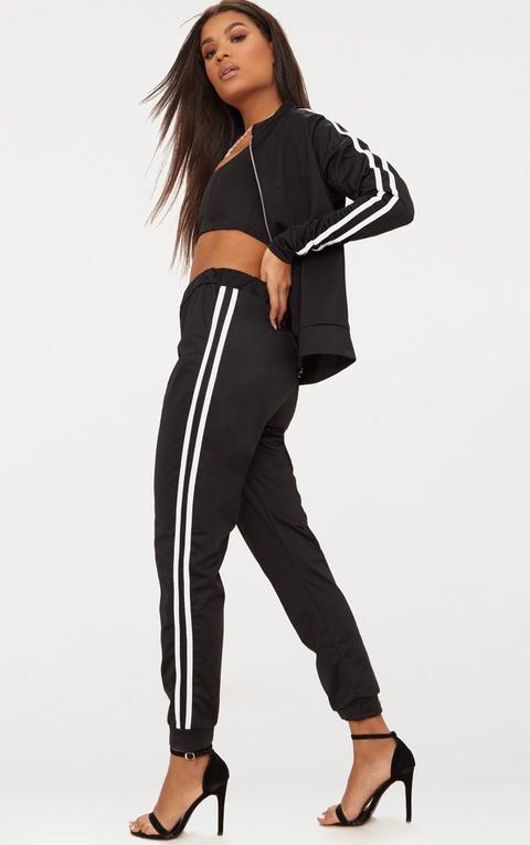 Black Sport Stripe Joggers