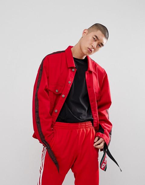Granted - Giacca Di Jeans Rossa In Rete Con Fettuccia - Rosso