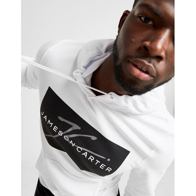 Jameson Carter Box Logo Overhead Hoodie - White - Mens from Jd Sports on 21  Buttons