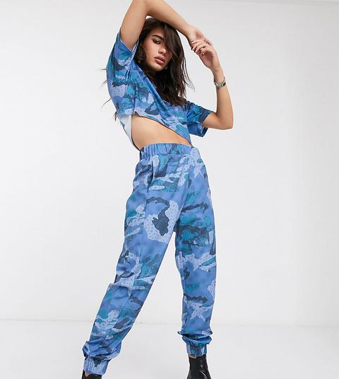 Joggers Azules Con Estampado De Camuflaje Cósmico De Reclaimed Vintage Inspired-multicolor