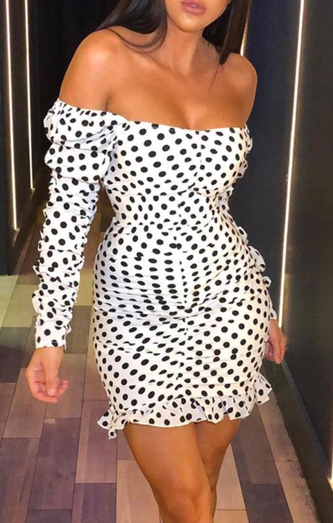 femme luxe polka dot dress