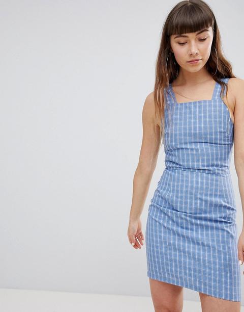 Daisy Street Pinafore Dress In Check