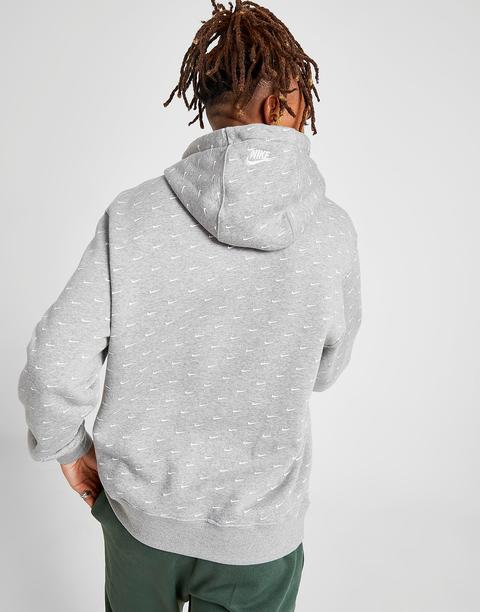 nike all over print hoodie grey