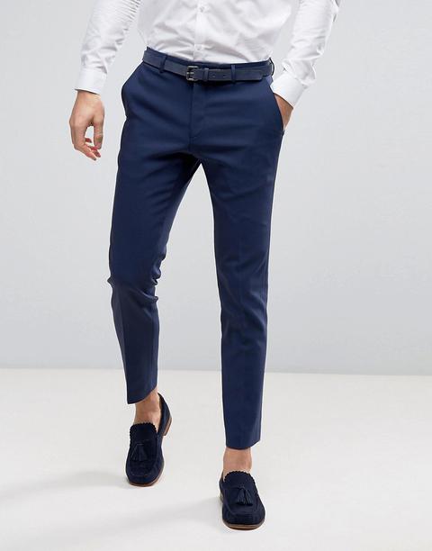 Pantalón Ajustado De Traje En Azul Marino De Asos Wedding