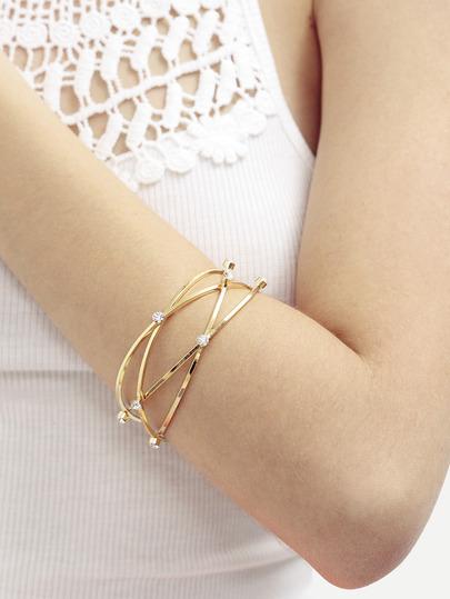 Brazalete Diamante Estereoscópica Dorado