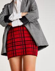 Fitted Checked Skirt