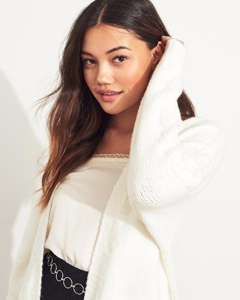 hollister slouchy cable cardigan