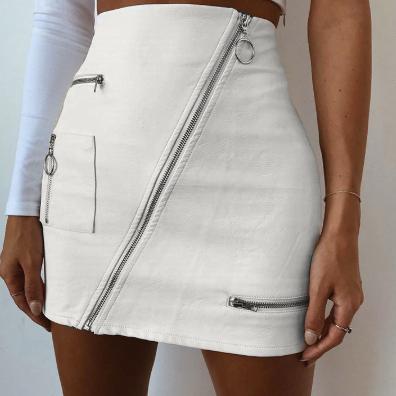 Gonna Agata Bianca Con Multi Zip