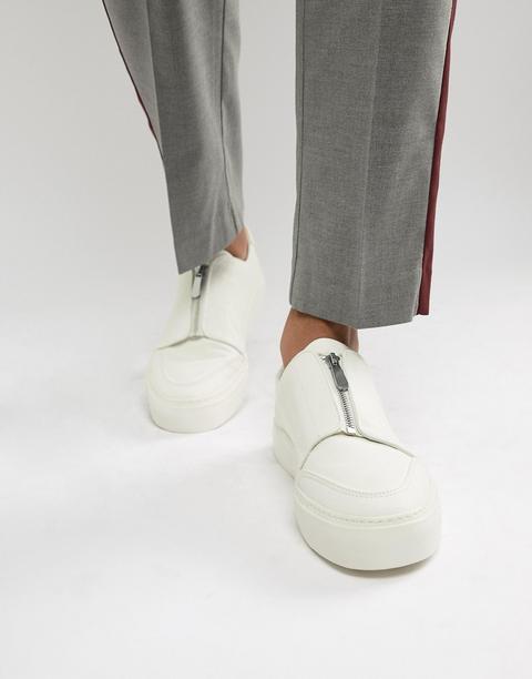 Zapatillas De Deporte En Blanco Con Cremallera De Asos Design