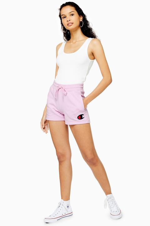 Womens Pink Logo Shorts By Champion 