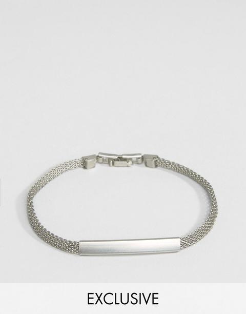 Designb London - Bracciale A Catena Argento Con Piastrina - Argento