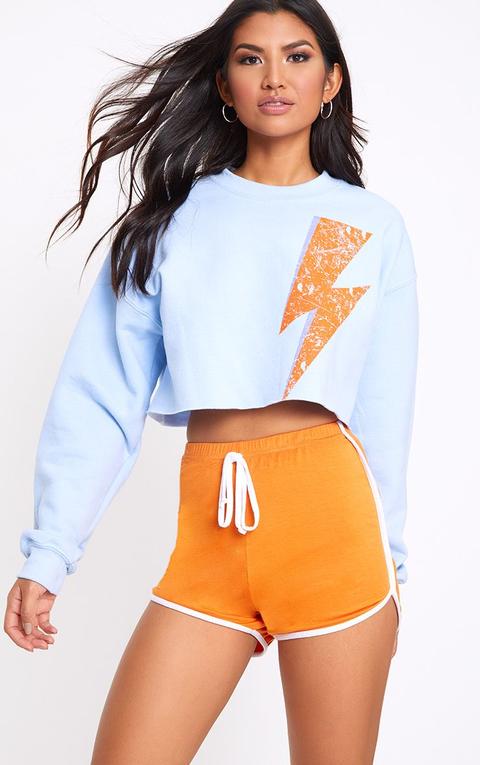 Orange Contrast Binding Runner Shorts