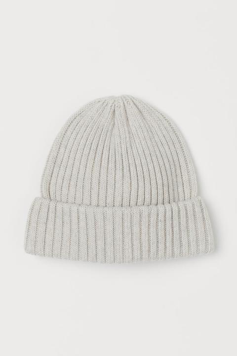 Rib-knit Hat - Grey