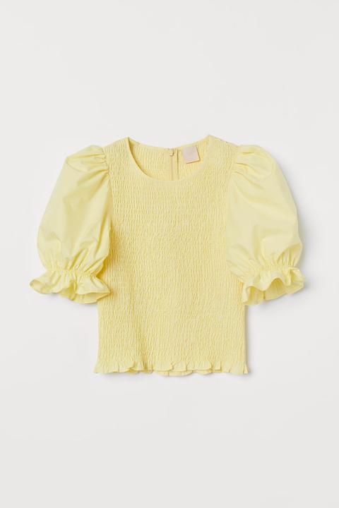 H & M - Top Con Smock - Giallo