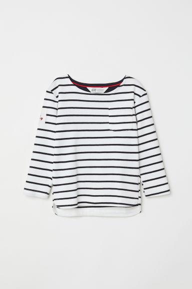 H & M - Camiseta De Punto Con Rayas - Blanco