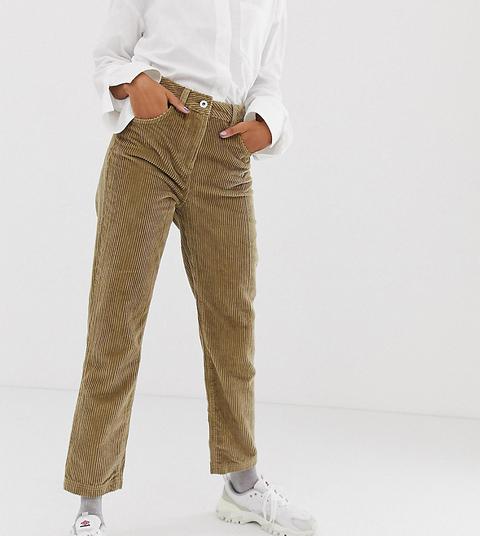 Collusion X005 Straight Leg Trousers In Cord In Sand-brown