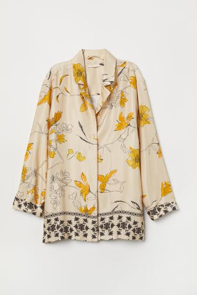 H & M - Patterned Blouse - Beige