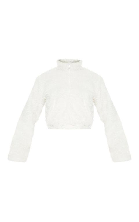 cream oversized zip front sweater