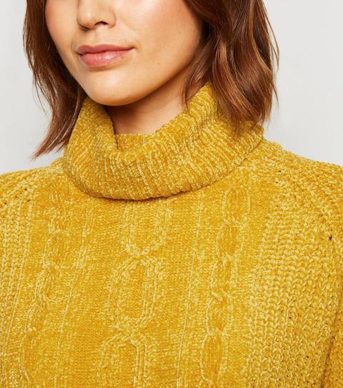 Blue Vanilla Yellow Cable Knit Jumper New Look