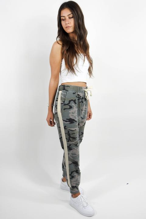 Street Savvy Distressed Camo Joggers 