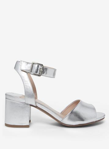 womens wide fit silver sandals