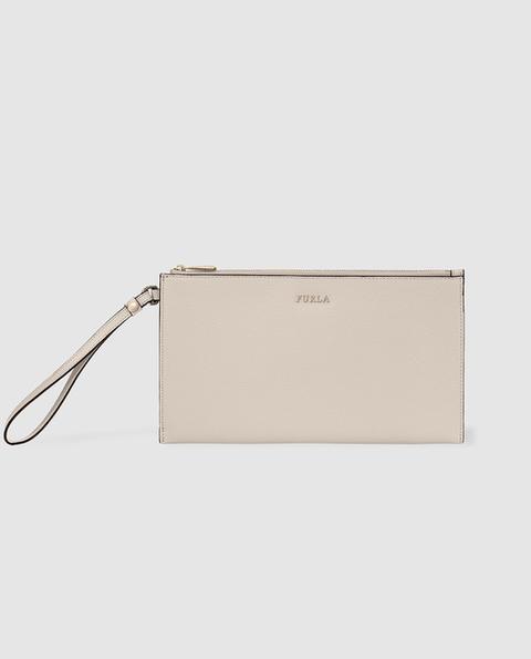 Furla - Cartera De Mano Babylon Xl De Piel En Beige Con Cremallera