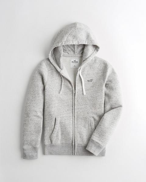 Hoodie Mit Durchgehendem Reißverschluss Und Logo