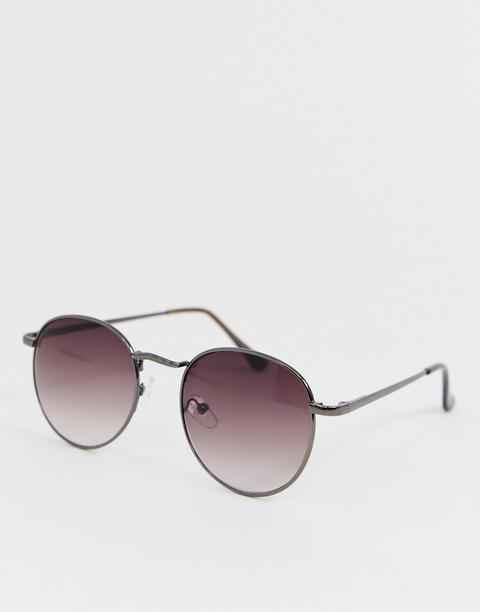 Gafas De Sol Redondas En Negro De New Look
