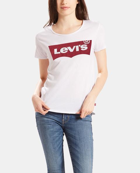 Levi's - Camiseta De Mujer Blanca Con Logo