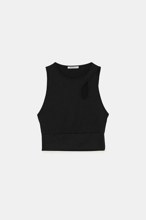 High Neck Crop Top from Zara on 21 Buttons