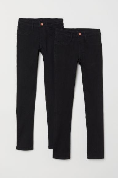 H & M - Skinny Fit Jeans, 2 Pz - Nero