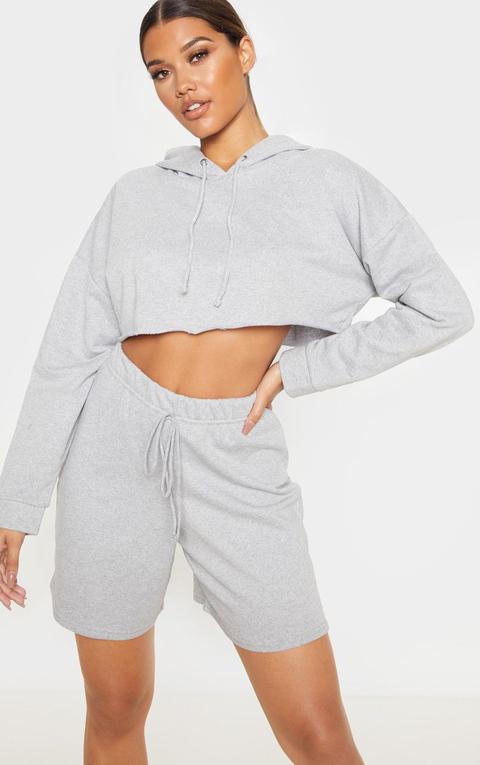 Grey Cropped Hoodie