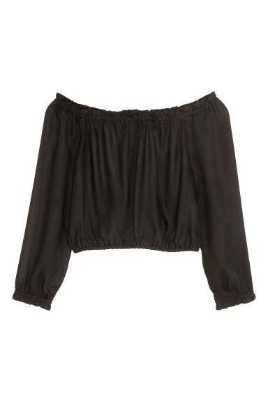 H & M - Top Corto Spalle Scoperte - Nero