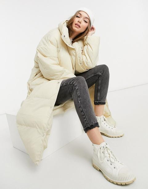 Asos Design - Doudoune Longue Luxueuse - Crème-blanc