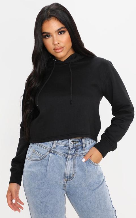 Petite Black Cropped Hoodie