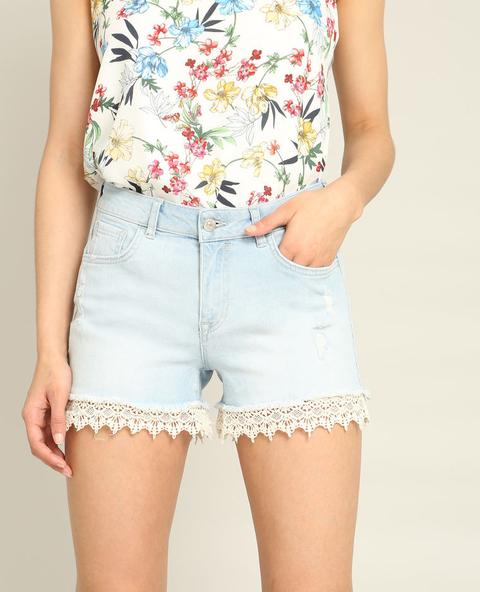 Shorts Vaqueros Con Encaje