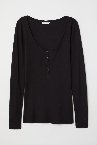 H & M - Maglia A Serafino - Nero