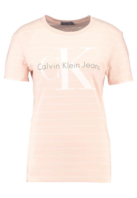 Calvin Klein Jeans Tanya True Icon Tshirt Con Stampa Cream Tan