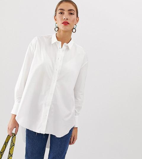 Stradivarius - Str - Chemise Longue Oversize - Blanc - Blanc