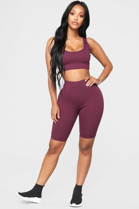 Bondoc Biker Short Set - Eggplant