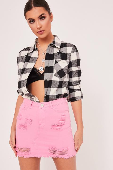 Bethany Pink Distress Skirt