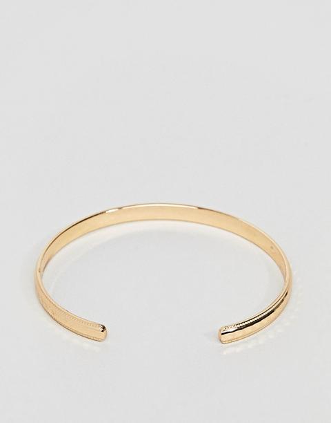 Asos Design - Bracciale Rigido Minimal Sfaccettato - Oro