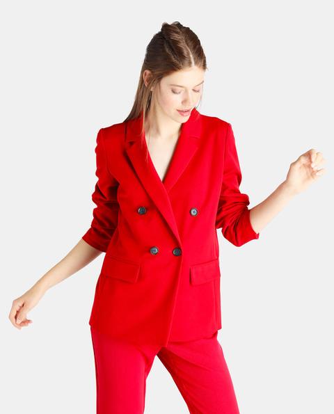 Blazer De Mujer Roja Con Cierre Cruzado from Easy Wear on 21 Buttons