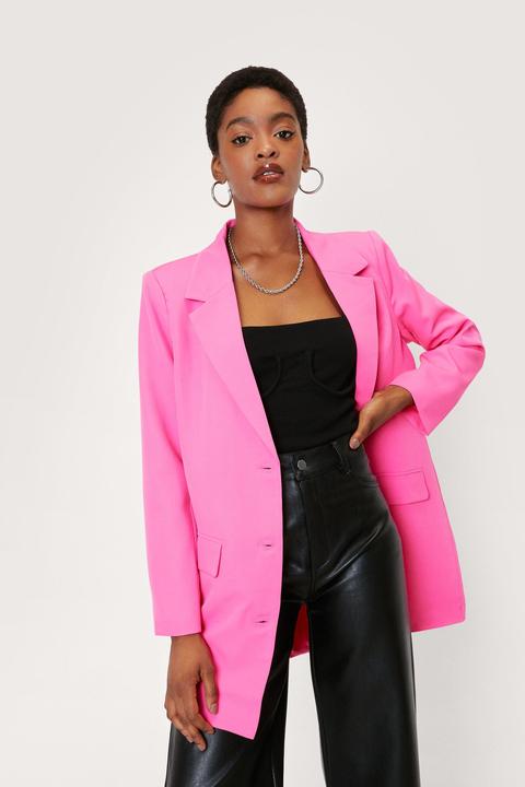 Womens Oversized Longline Suit Blazer